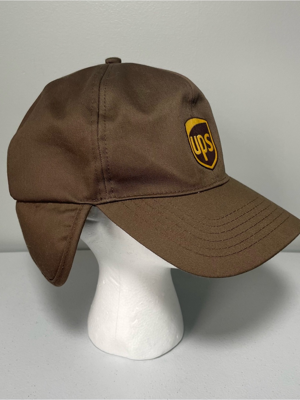 UPS Postal Service Worker Employee Hat Cap Fur Lined Earflap Brown One Size
